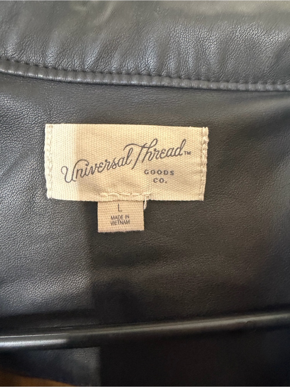 Universal Thread Relaxed Faux Leather Bomber Jacket Black Women’s L - Picture 6 of 10